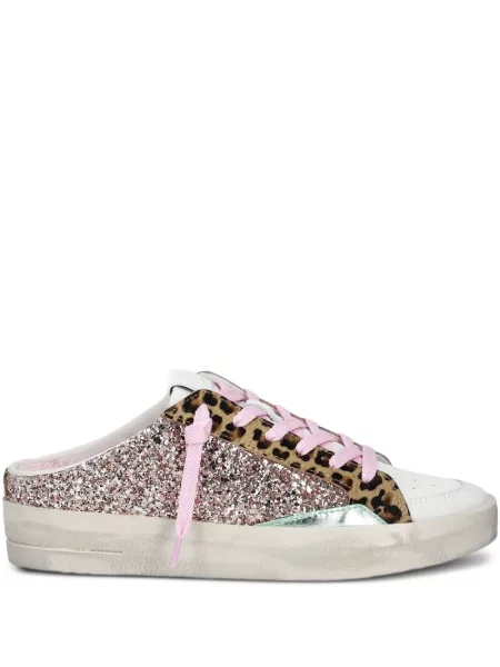 Sneakerși Crime London cu imagine cu model leopard roz