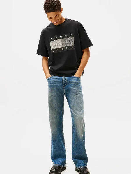 Футболка Tommy Jeans з потертостями чорна