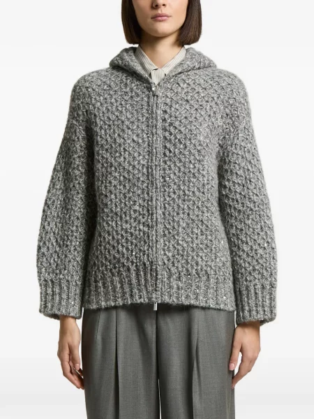 Cardigan Peserico cu glugă gri