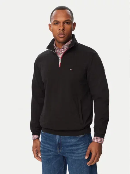Tommy Hilfiger Pulóver Tipping Terry Fekete fehér