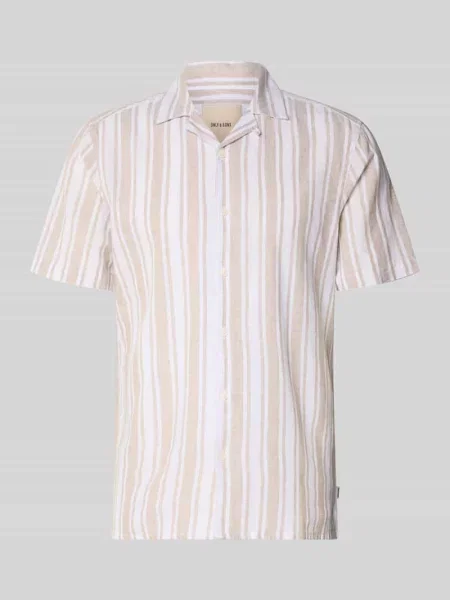 Koszula o kroju regular fit z mieszanki bawełny i lnu model CAIDEN' Only & Sons oliwkowa