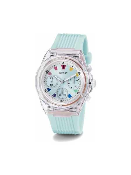 Lniany zegarek Guess niebieski