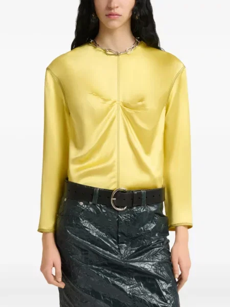 Top Marni din satin galben