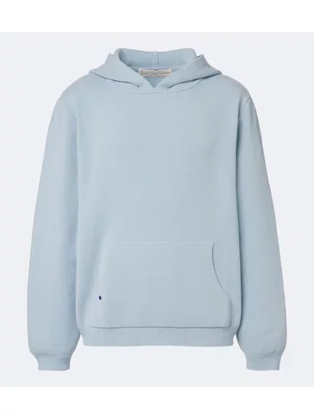 Kašmírová mikina s kapucňou God's True Cashmere modrá