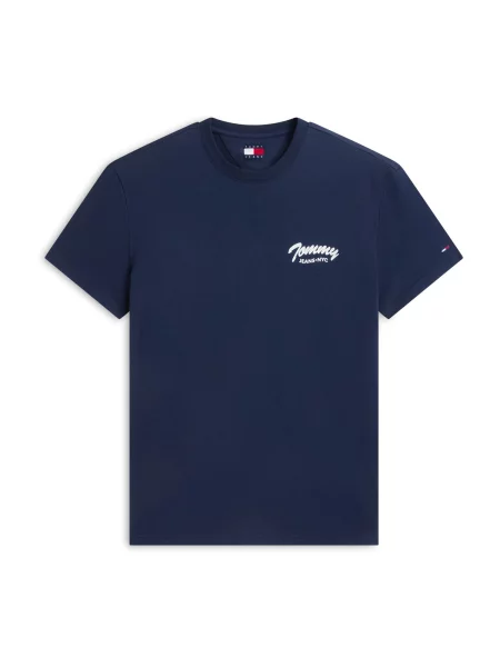 Tommy Jeans Tričko tmavě modrá / tmavě červená bílá