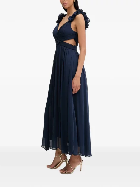 Rochie midi Morgan cu volane cu bretele albastru