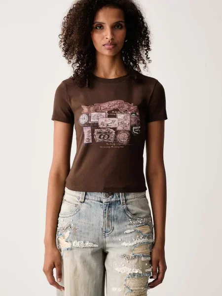 Miss Sixty tricou pentru femei din cu maro