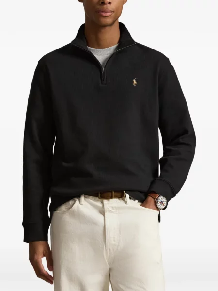 Pruhované polotričko Polo Ralph Lauren se síťovinou s výšivkou červené