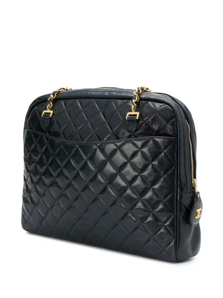 Prošívaná diamant kabelka Chanel Pre-owned modrá