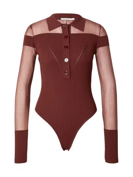 PATRIZIA PEPE Tricou body MAGLIA' maro