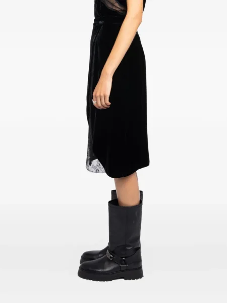 Fustă Zadig&voltaire de catifea negru