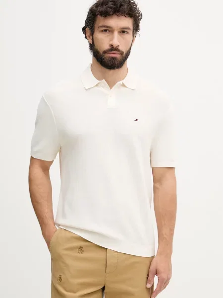 Tricou polo Tommy Hilfiger bej