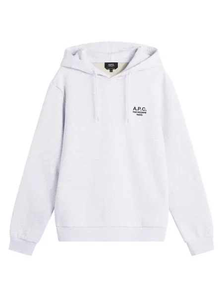 Bluza z kapturem A.p.c. z kapturem z logo szara