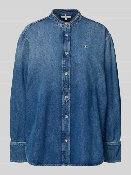 Bluzka jeansowa o kroju relaxed fit z mieszanki bawełny i lyocellu Tommy Hilfiger niebieska