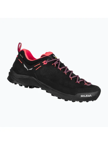 Salewa Wildfire Leather GTX cizme de drumeție pentru femei negru/fluo coral negru