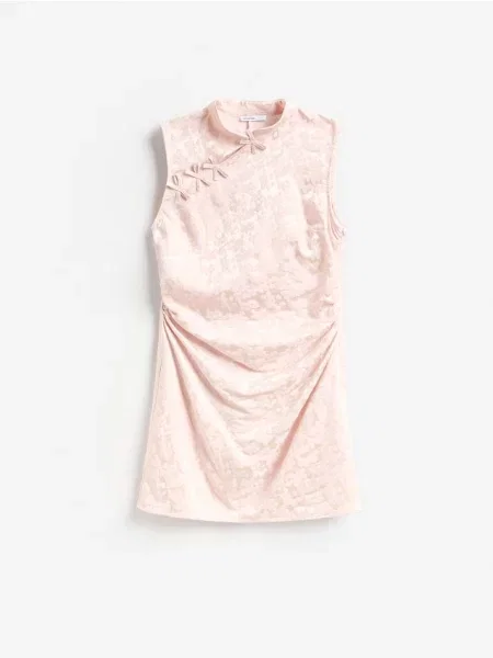 Reserved Rochie mini cu adaos de roz-pastel roz