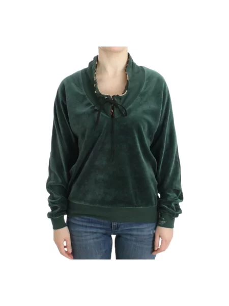 Bluza Roberto Cavalli elegancka zielona
