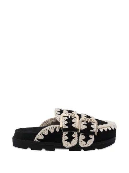 Papuci tip mules Mou cu cataramă negru