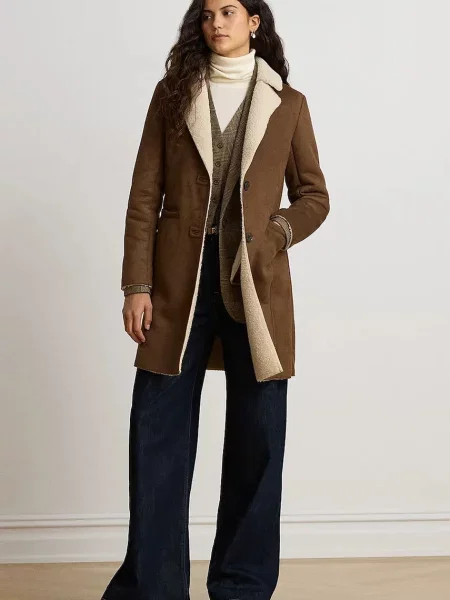 Palton Lauren Ralph Lauren din piele maro