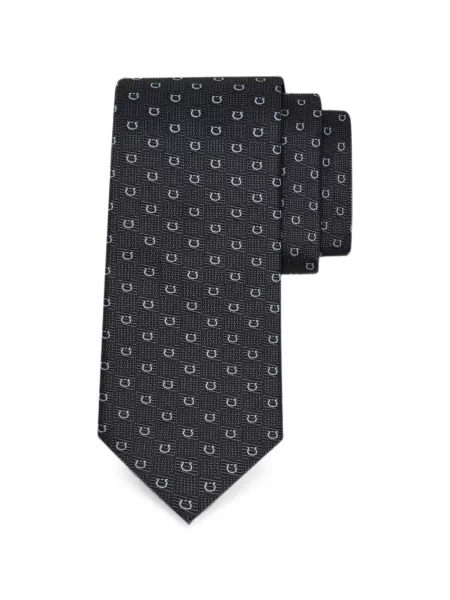 Cravată Ferragamo de mătase negru