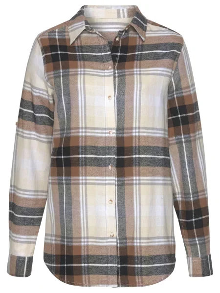 BUFFALO Bluză maro gri bej