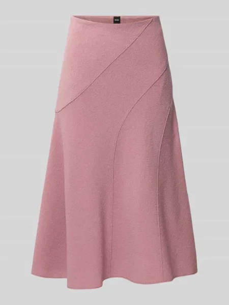 Spódnica o linii A z żywej wełny parzonej model ‘VICENA’ Boss różowa