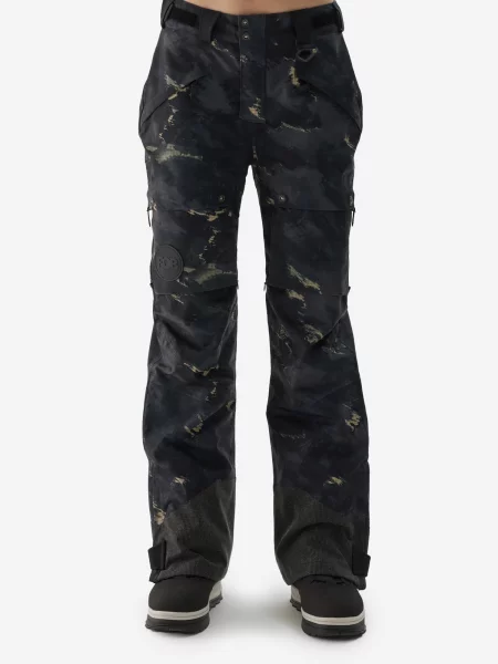 Dámske snowboardové nohavice 4F FNK multicolor allover čierna