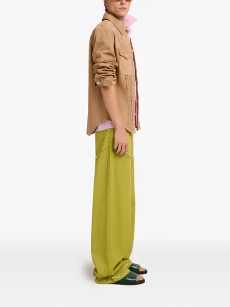 Pantaloni Marni cu imagine cu 5 buzunare verde