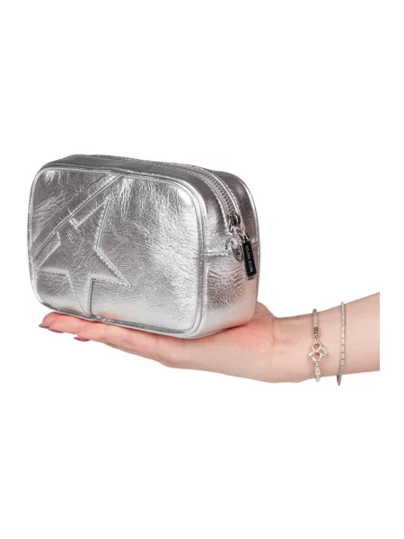 Torebka crossbody Golden Goose skórzana szara