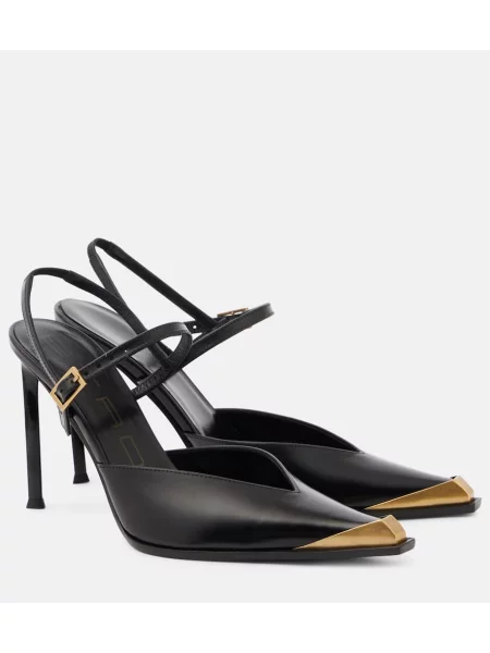 Usnjene mules Etro črna