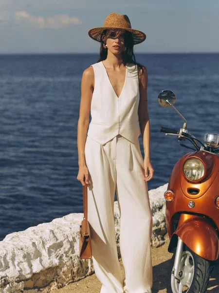 Gepur Штани палаццо Молочний Ліоцелл