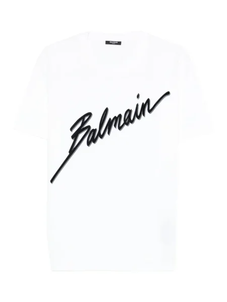 Tricou Balmain cu broderie alb