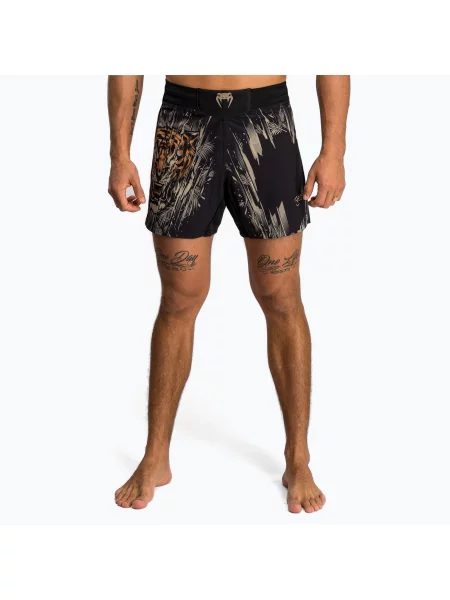 Šortky Venum Tiger Fight Shorts black/neon orange černé