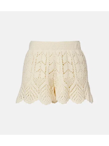 Pantaloni scurți Zimmermann din dantelă alb
