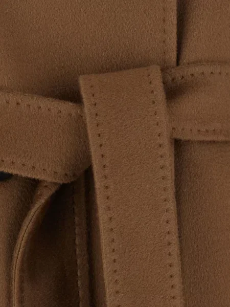 Cu centură palton Max Mara de lână maro
