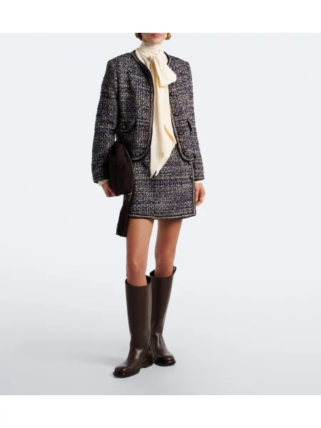 Geacă Etro din tweed albastru