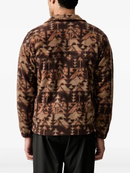 Cardigan Columbia cu imagine cu imprimeu geometric maro