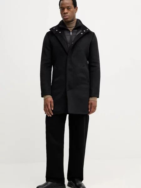 Guess płaszcz z domieszką wełny URBAN przejściowy czarny
