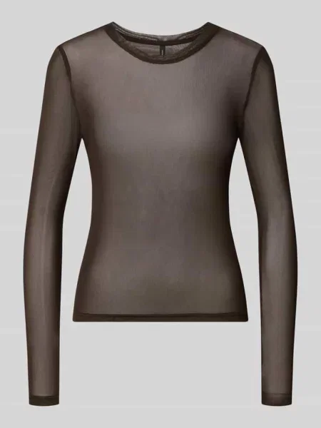 Bluzka z długim rękawem o kroju slim fit z okrągłym dekoltem model LOVA' Vero Moda