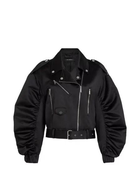 Satynowy kurtka bomber Karl Lagerfeld czarny