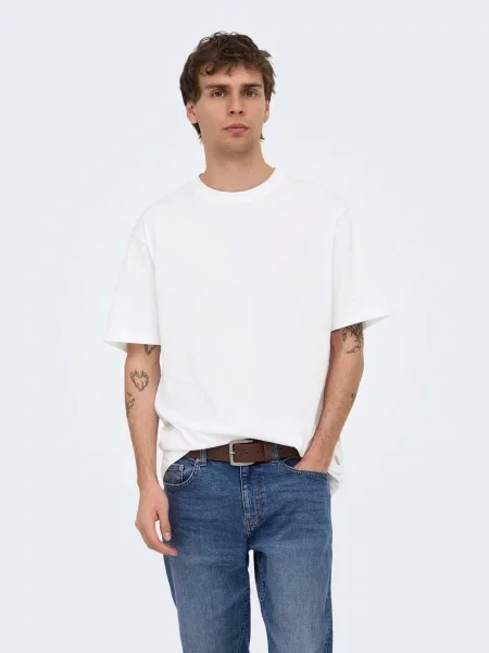 Only & Sons Tricou ONSFREDDIE' alb