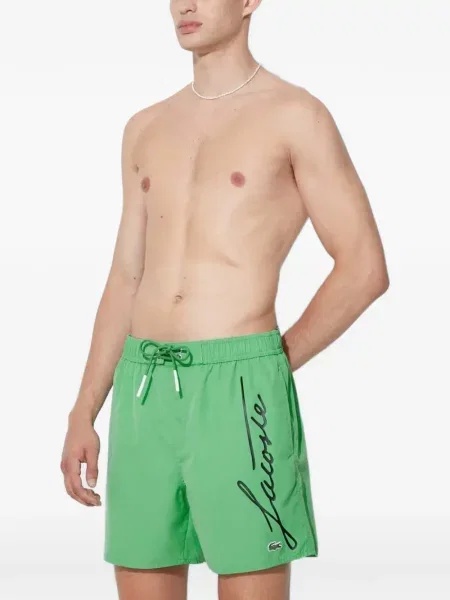 Slip de baie Lacoste cu autograf cu cordon verde