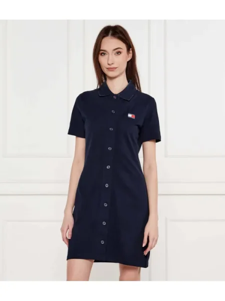 Rochie din denim Tommy Hilfiger albastru