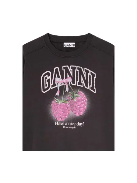 Bluza Ganni z nadrukiem czarna