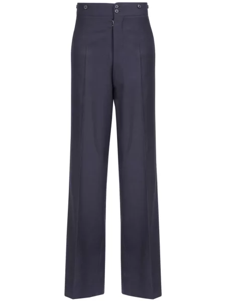 Pantaloni Maison Margiela de lână albastru