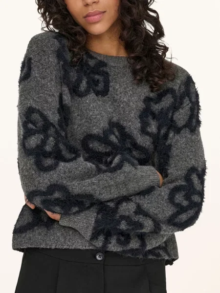 Only Sweter grau czarny