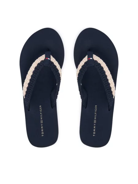 Japanke Tommy Hilfiger Th Wedge Crochet Summer Sandal Tamnoplava