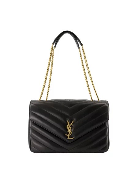 Duża torebka skórzana Saint Laurent skórzana czarna