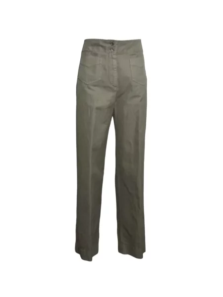 Pantaloni Aspesi cu șireturi din dantelă verde