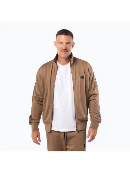Мъжко спортно яке Pitbull Trackjacket Tape Logo Terry Group coyote brown кафяво